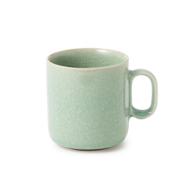 Nabeshima Kosen Kiln Blue Celadon Crackle Glaze Mug