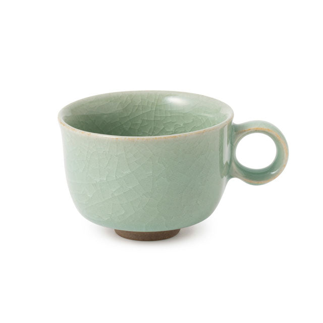 Nabeshima Kosen Kiln Blue Celadon Crackle Glaze Teacup