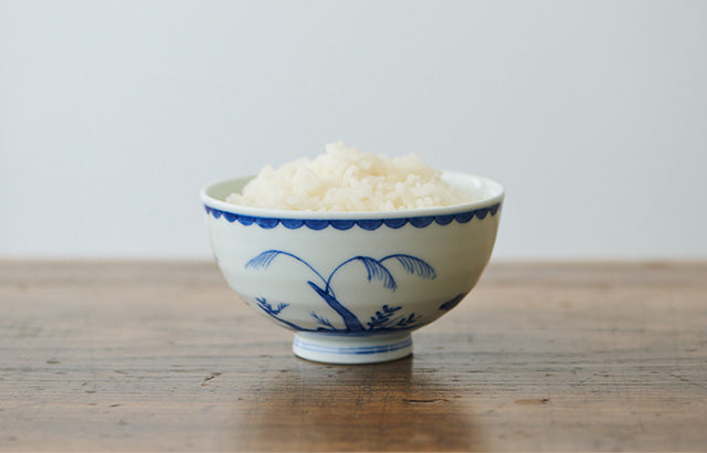 Good Day Rice Bowl - Sometsuke-Nishiki Landscape with Birds