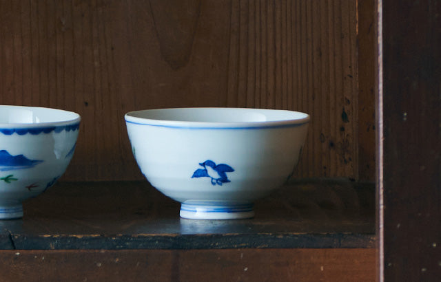 Good Day Rice Bowl - Decorated Rice Ears and Sparrows