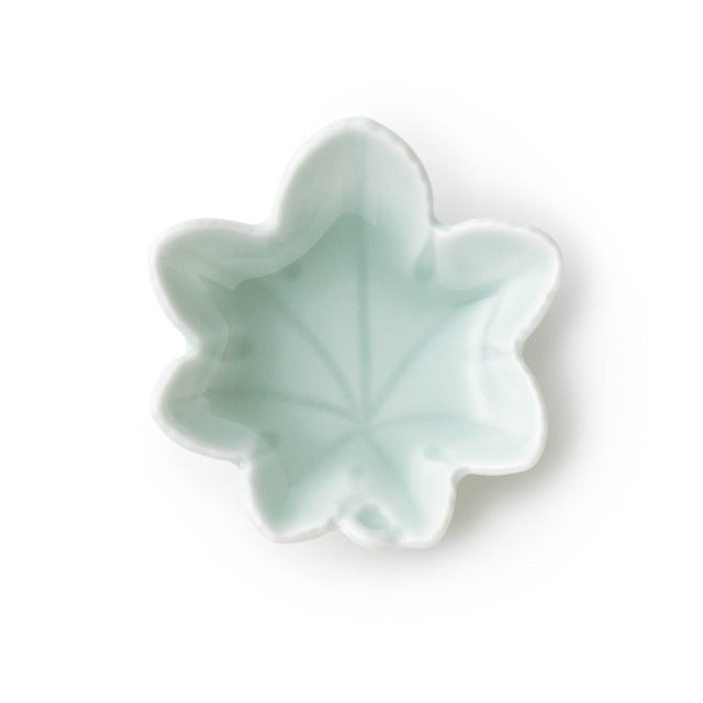 Nabeshima Kosen Kiln Blue Celadon Maple Leaf Small Dish