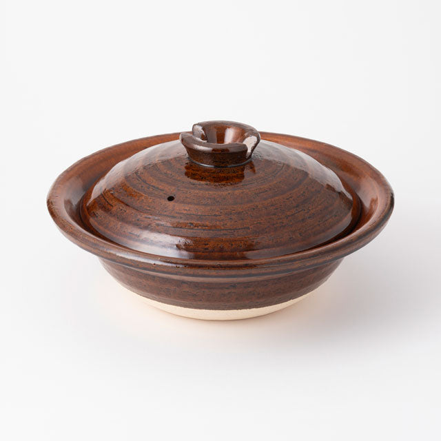 Shigaraki-yaki Shallow Clay Pot - M