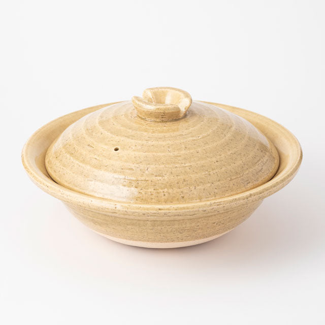 Shigaraki Flat Earthenware Pot - Large