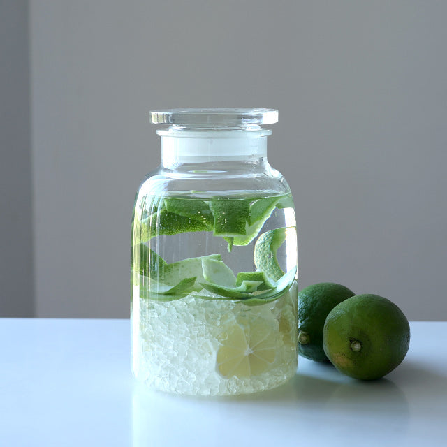 Blown Glass Storage Jar
